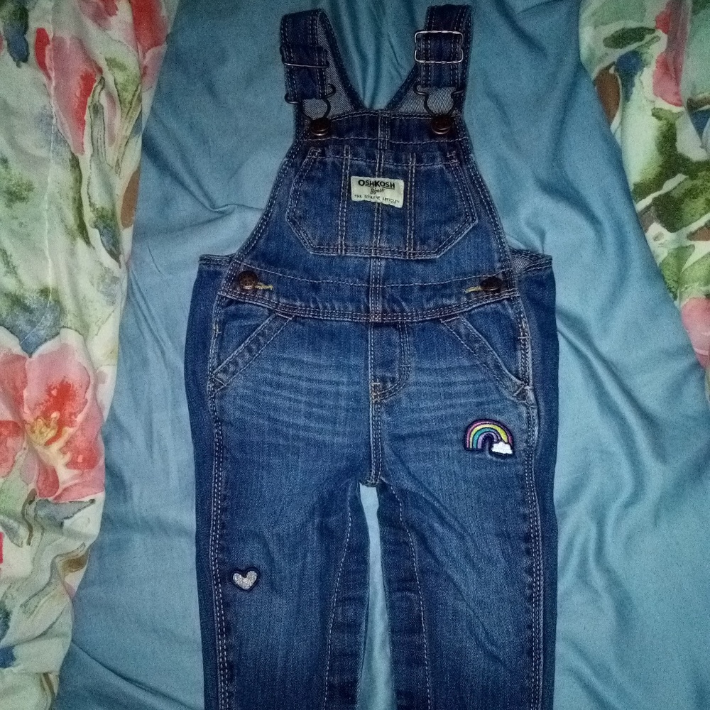 Nwot Oshkosh baby girl denim overalls 3-6 mos
